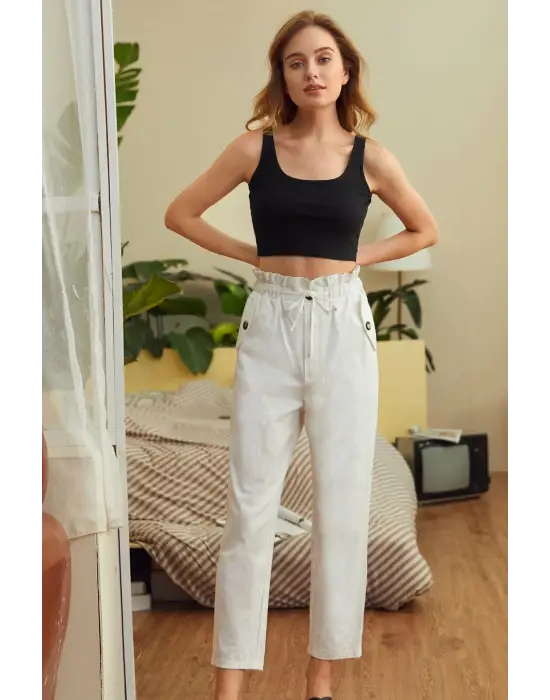 ieg™ Kadın Siyah Kalın Askılı Crop Top Büstiyer