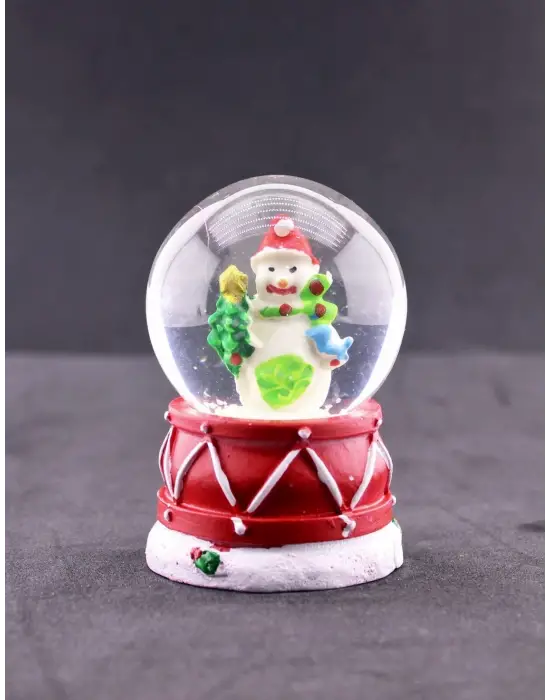 Kardan Adam Temalı Mini Boy Işıklı Yılbaşı Kar Küresi 6.5 cm C