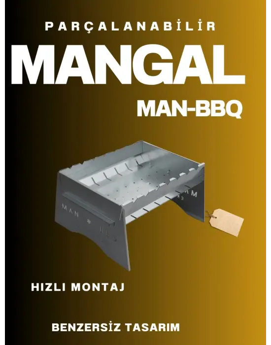 ieg™ Katlanabilir Mangal - Portatif Katlanabilir Kamp Ve Piknik Mangalı 1 Mm Kalınlık