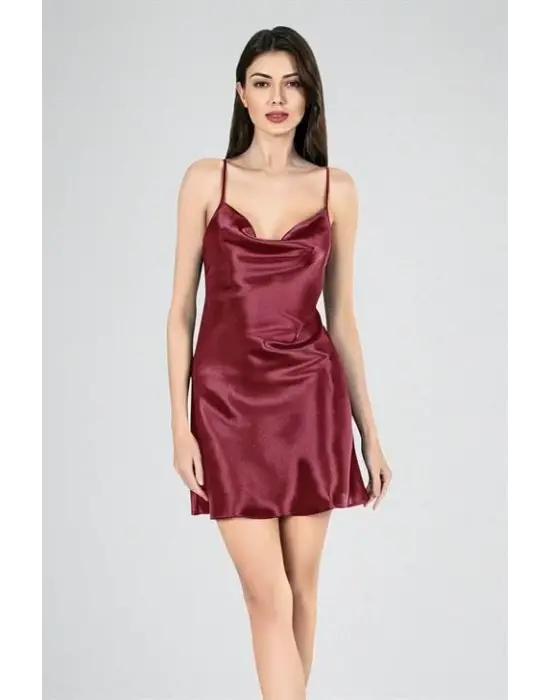 ieg™ Kısa Gecelik Degaje Bordo 7740