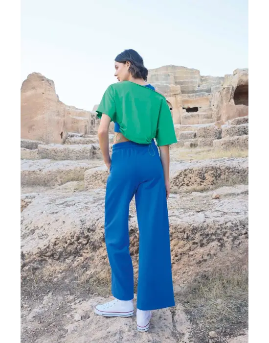 ieg™ Kısa Kollu Never Give Up 3lü Crop Eşofman Takımı