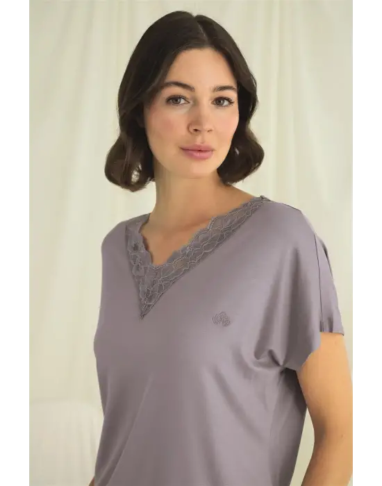 ieg™ Kısa Kollu V Yakalı Dantelli Pijama Takımı