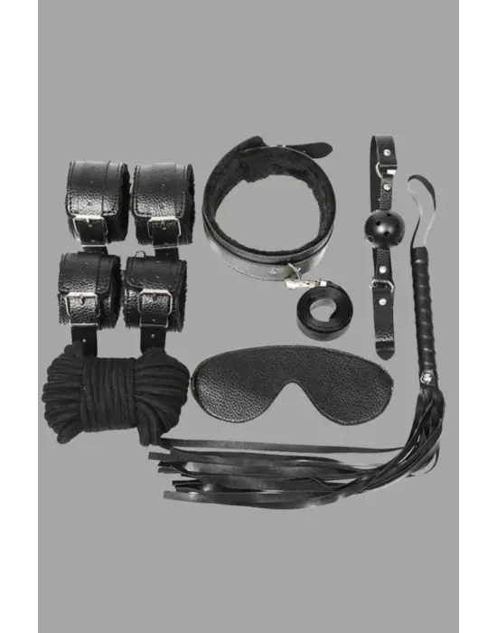 ieg™ Kol Bacak İp Maske Kelepce Ağız Topu Kople Deri Set