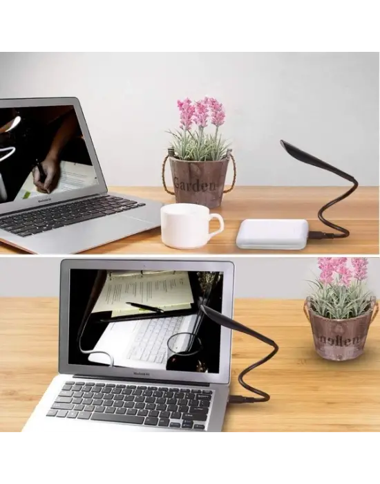 Kompakt USB Siyah 14 Ledli 3 Kademeli Dokunmatik Okuma Lambası