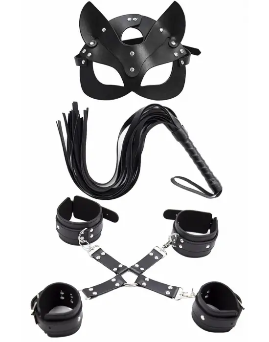 ieg™ Maske Kırbaç Bileklik 5 Li Harness Deri Set