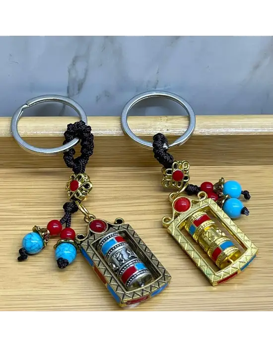 Metal Feng Shui Şans Çarkı Anahtarlık Model 2