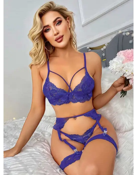 ieg™ Mor Dantel Fantezi Jartiyer Takımı