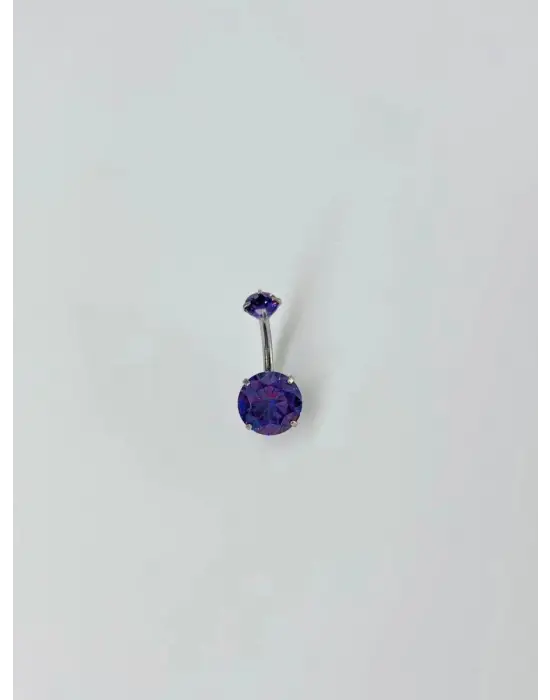 IEG - Mor Taşlı Göbek Piercing