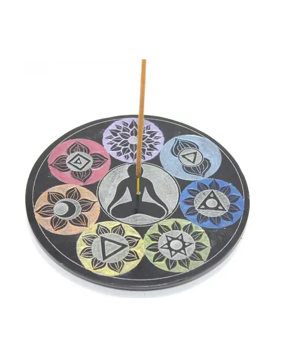 Obsidian Taşı 7 Çakra (Chakra) Tasarımı Tütsülük
