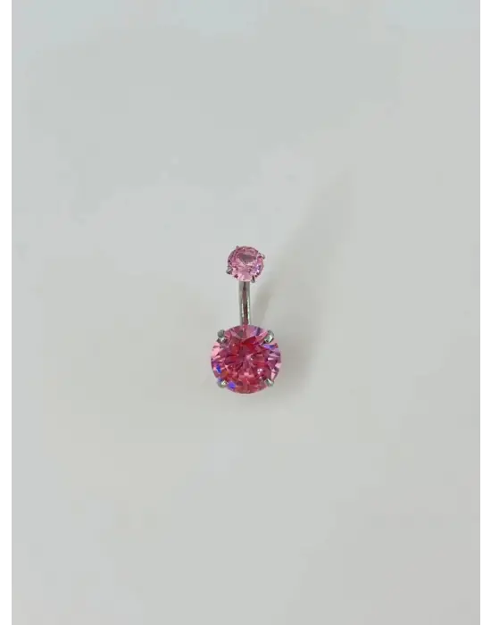IEG - Pembe Taşlı Göbek Piercing