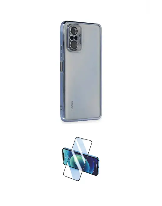 ieg™ Redmi Note 10 Pro Kılıf Vadi Minimal - Siyah 3D Antistatik Cam Ekran Koruyucu
