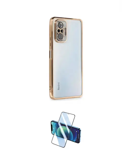 ieg™ Redmi Note 10 Pro Kılıf Vadi Minimal - Siyah 3D Antistatik Cam Ekran Koruyucu