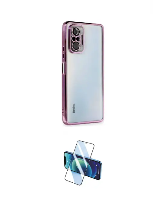 ieg™ Redmi Note 10 Pro Kılıf Vadi Minimal - Siyah 3D Antistatik Cam Ekran Koruyucu