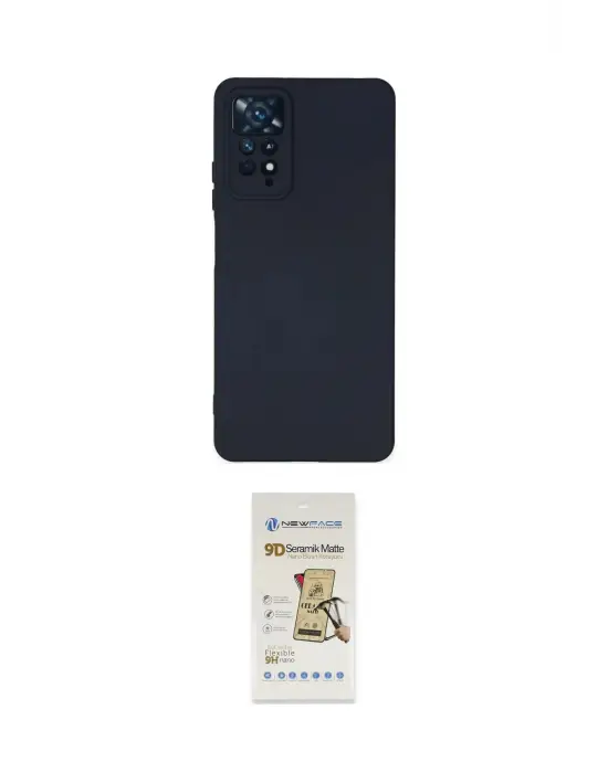 ieg™ Redmi Note 11 Pro Kılıf Ahenk Serisi - Siyah Mat Seramik Nano Ekran Koruyucu