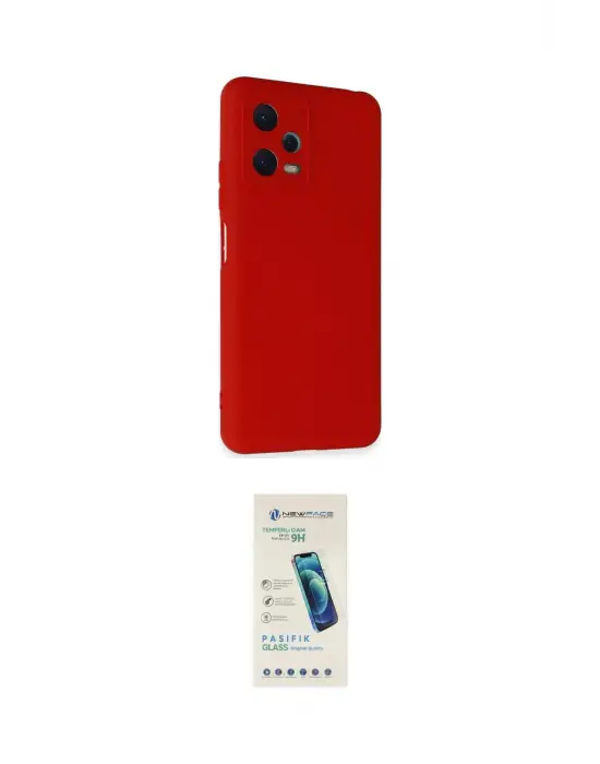 ieg™ Redmi Note 12 5G Kılıf Ahenk Serisi - Şeffaf Pasifik Cam Ekran Koruyucu