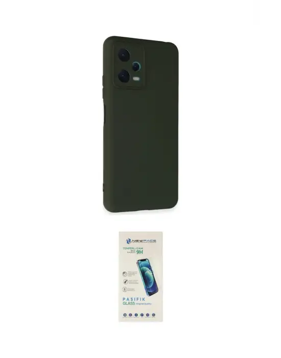ieg™ Redmi Note 12 5G Kılıf Ahenk Serisi - Şeffaf Pasifik Cam Ekran Koruyucu