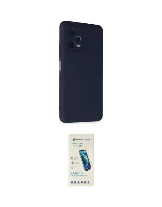 ieg™ Redmi Note 12 5G Kılıf Ahenk Serisi - Şeffaf Pasifik Cam Ekran Koruyucu
