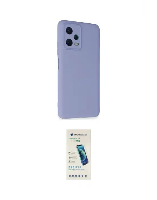 ieg™ Redmi Note 12 5G Kılıf Ahenk Serisi - Şeffaf Pasifik Cam Ekran Koruyucu