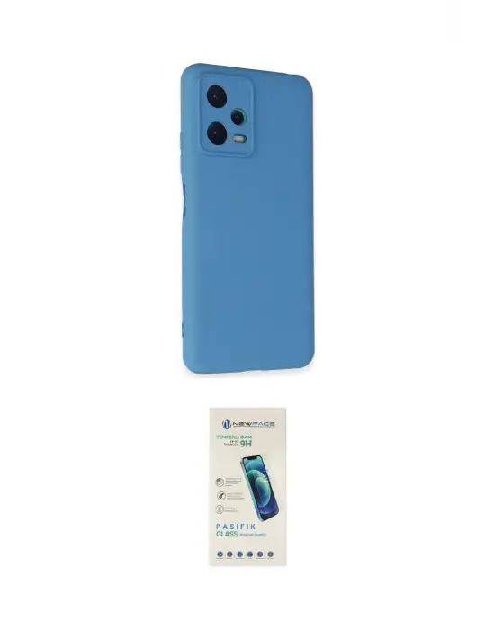 ieg™ Redmi Note 12 5G Kılıf Ahenk Serisi - Şeffaf Pasifik Cam Ekran Koruyucu