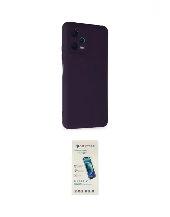 ieg™ Redmi Note 12 5G Kılıf Ahenk Serisi - Şeffaf Pasifik Cam Ekran Koruyucu