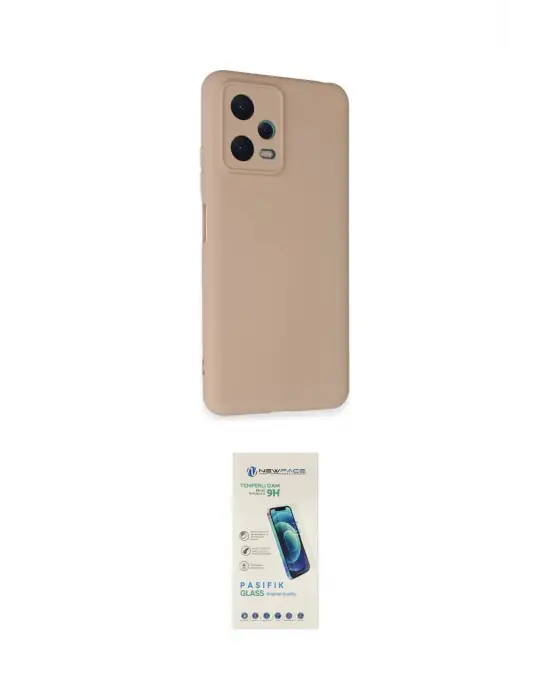 ieg™ Redmi Note 12 5G Kılıf Ahenk Serisi - Şeffaf Pasifik Cam Ekran Koruyucu