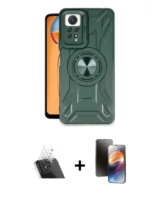 ieg™ Redmi Note 12 Pro 4G Kılıf Nova Yansıma Prime - Siyah 3D Antistatik Mat Seramik Nano Ekran Koruyucu + Kamera Lens Koruma Cam - SF