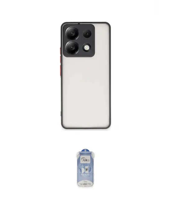 ieg™ Redmi Note 13 Pro 5G Kılıf Ahenk Çizgi Serisi - Siyah Joko Magic 5D Cam