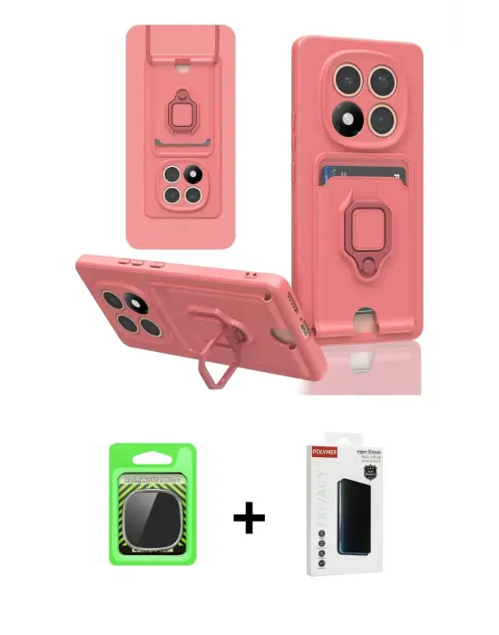 ieg™ Redmi Note 14 Pro Plus Kılıf Vadi Form Prime - Siyah Hayalet Polymer Nano Ekran Koruyucu + Raze Metal Kamera Lens - GS