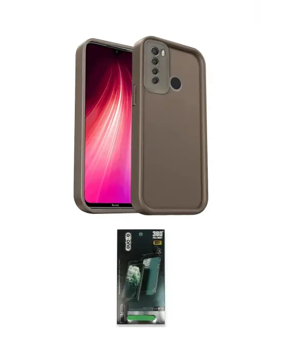 ieg™ Redmi Note 8 Kılıf Yankı Yansıma Özel Seri - Şeffaf 360 Full Body Arka Koruyucu