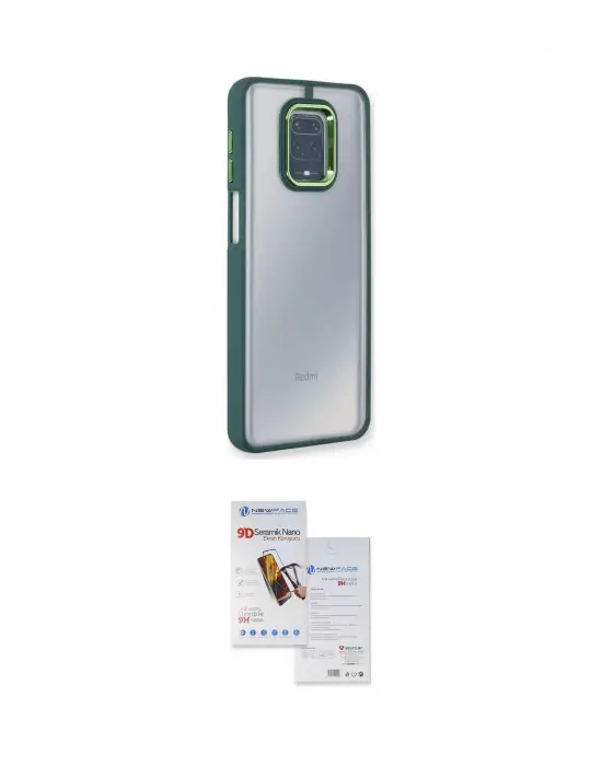 ieg™ Redmi Note 9 Pro Kılıf Eksen Doku Prime - Siyah Seramik Nano Ekran Koruyucu