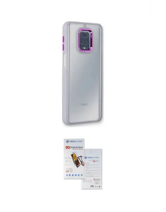 ieg™ Redmi Note 9 Pro Kılıf Eksen Doku Prime - Siyah Seramik Nano Ekran Koruyucu