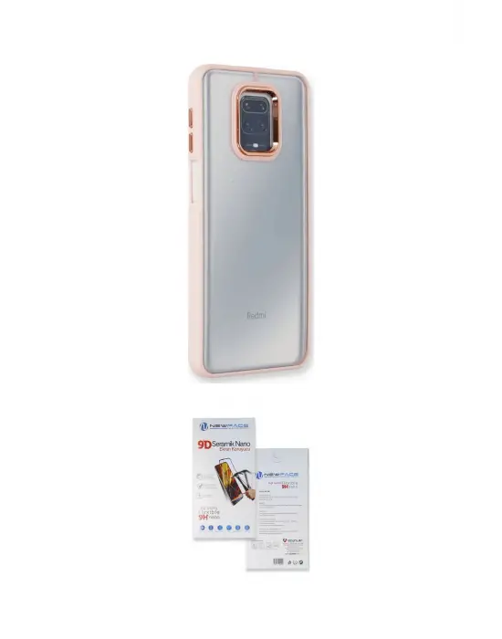 ieg™ Redmi Note 9 Pro Kılıf Eksen Doku Prime - Siyah Seramik Nano Ekran Koruyucu