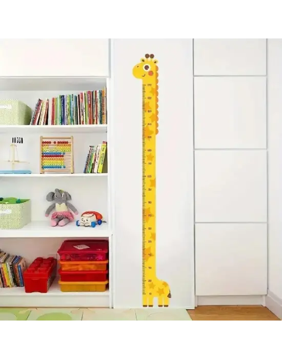 Sevimli Sarı Zürafa Boy Ölçüsü Sticker
