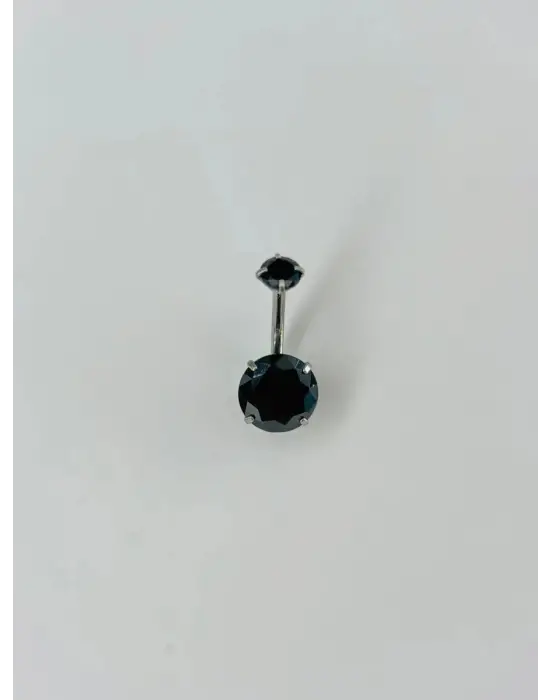 IEG - Siyah Taşlı Göbek Piercing