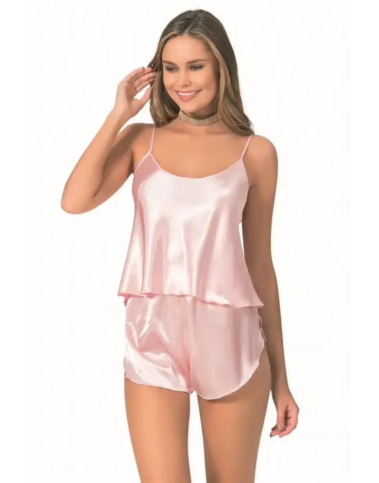 ieg™ Somon Saten Babydoll Şort Takımı