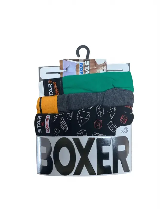 ieg™ Star 105 Desenli Jakar Erkek 3lü Kemer Boxer