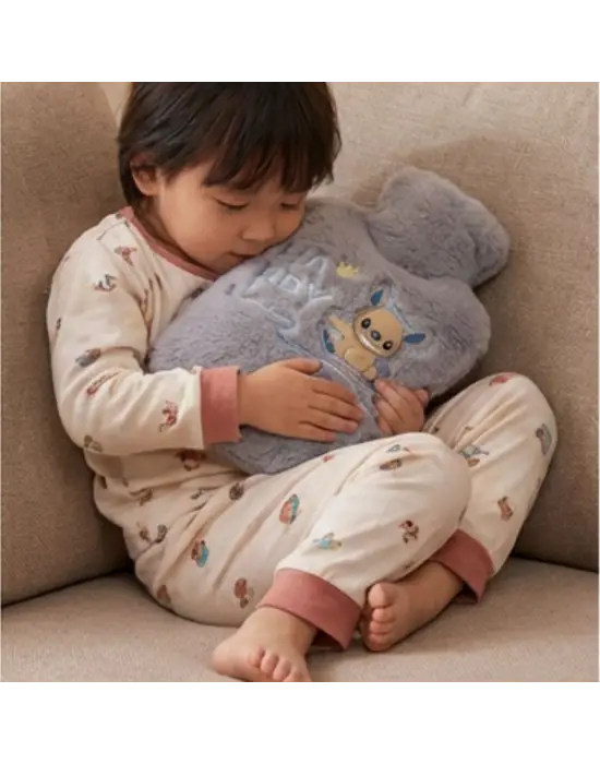 Stitch Figürlü Gri Peluş Sıcak Su Torbası 1 Litre