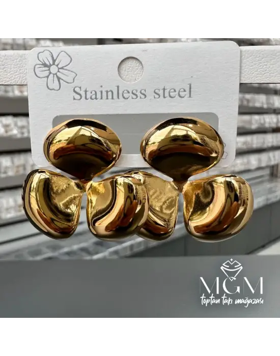 IEG - Taşsız Gold Kaplama Küpe