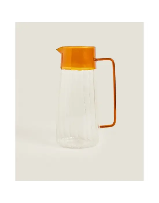 Turuncu Detaylı Cam Sürahi 1600 ml