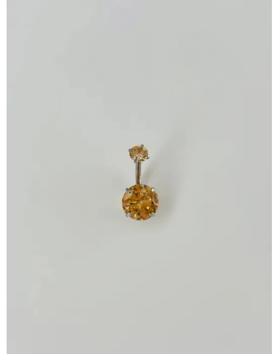 IEG - Turuncu Taşlı Göbek Piercing