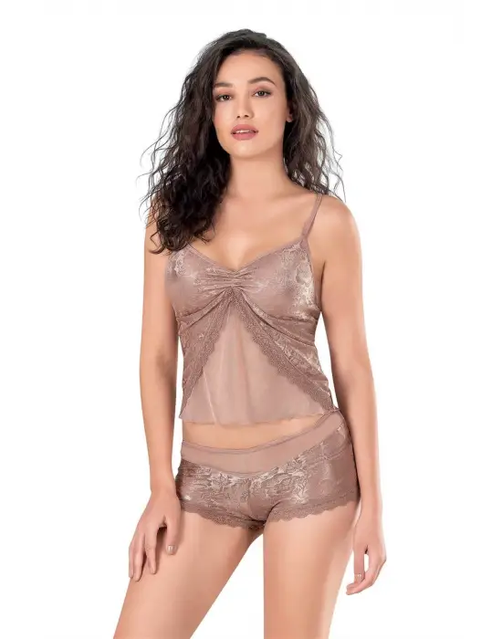 ieg™ Vizon Jakarlı Babydoll Şort Takımı