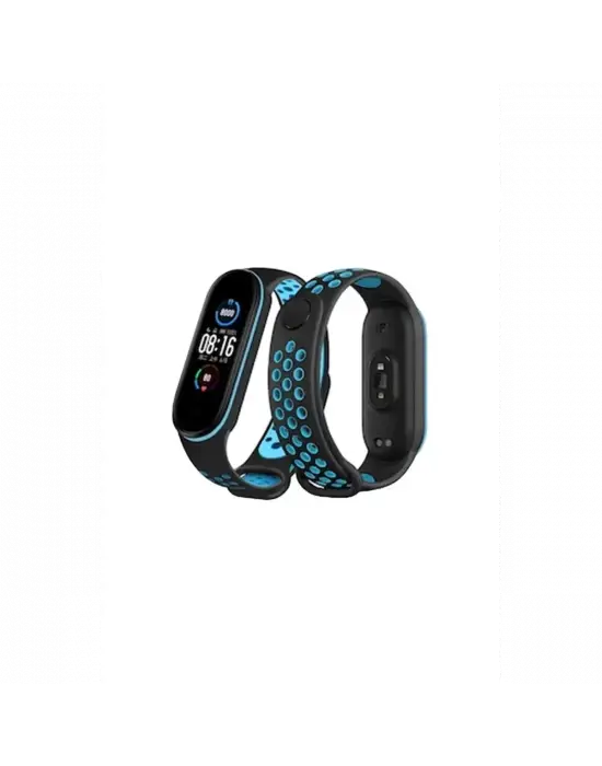 ieg™  Xiaomi Mi Band 4 Spor Delikli Kordon - Siyah-Mavi