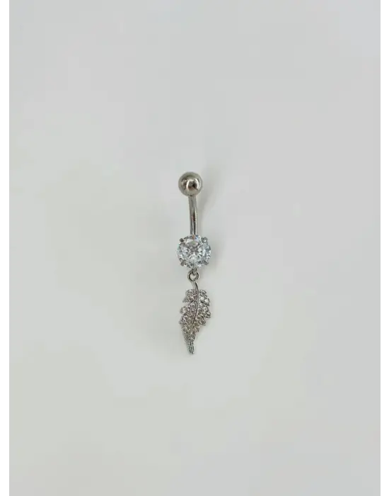 IEG - Yaprak Detaylı Sallantılı Göbek Piercing
