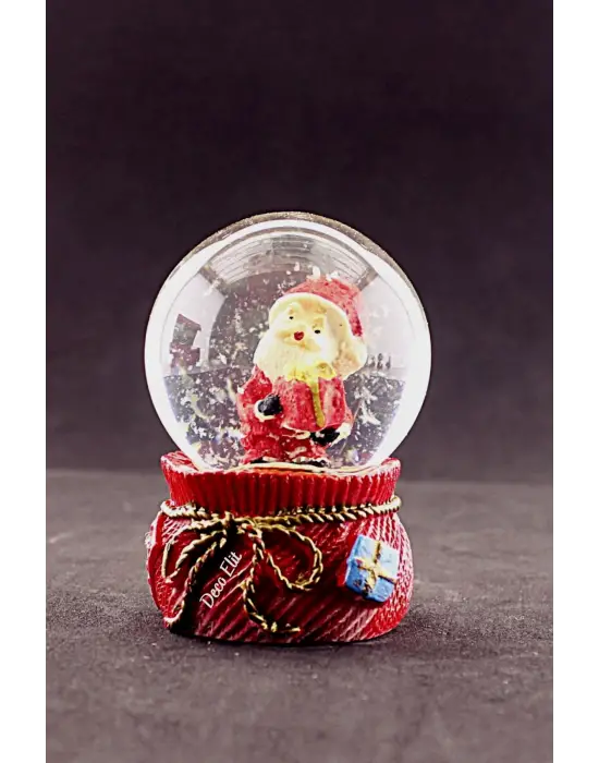 Yeni Yıl Noel Baba Hediyeleri Temalı Mini Boy Kar Küresi 6,5 cm