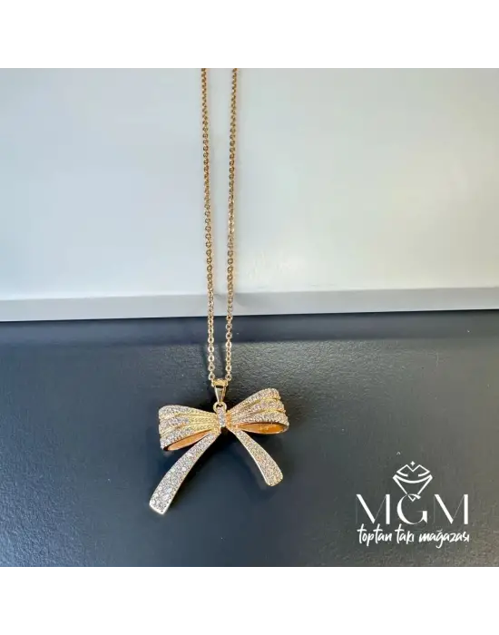 IEG - Zirkon Taşlı Fiyonk Kolye