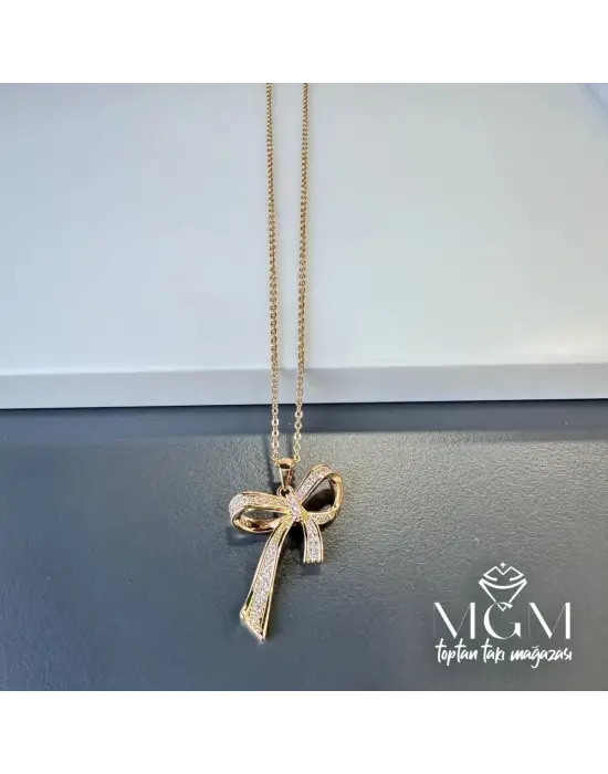 IEG - Zirkon Taşlı Fiyonk Kolye