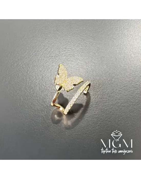 IEG - Zirkon Taşlı Kelebek Detaylı Küpe