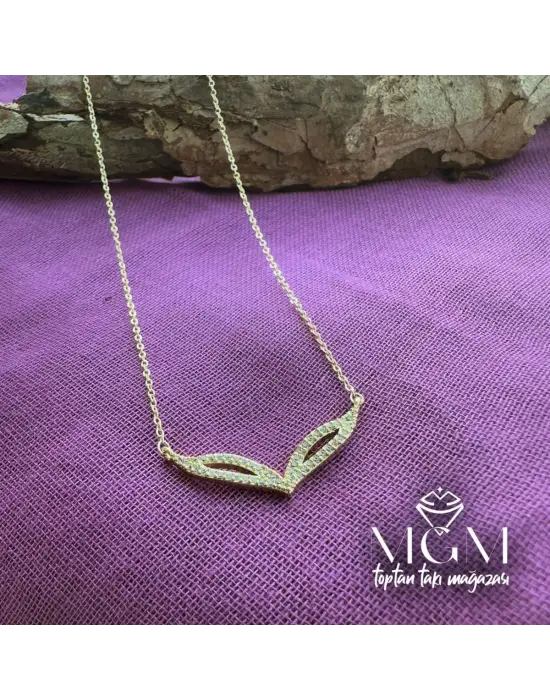 IEG - Zirkon Taşlı Kolye Gold
