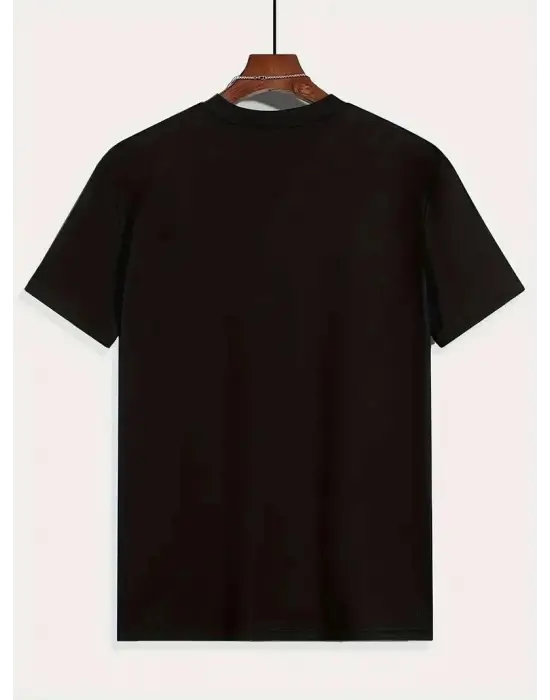 iegiyim™ Erkek Tişört Araba Baskılı Kısa kol t-shirt - Siyah
