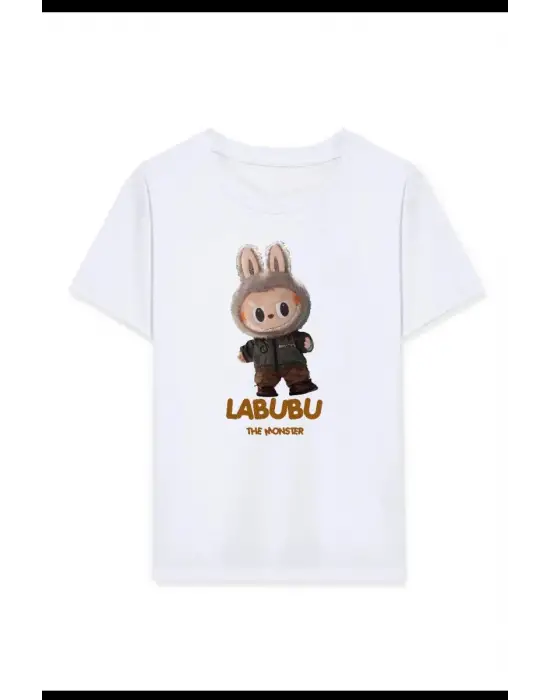 iegiyim™ Kız Çocuk Baskılı T-Shirt - Beyaz